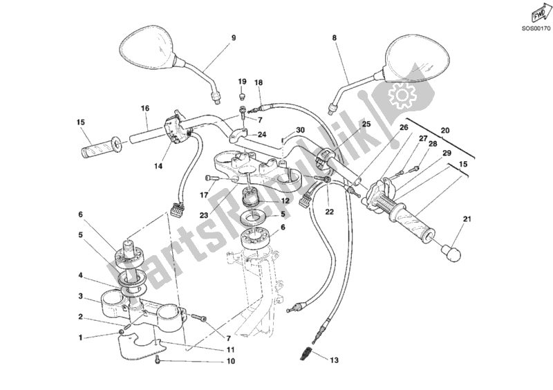 Todas las partes para Manillar de Ducati Monster 800 2004