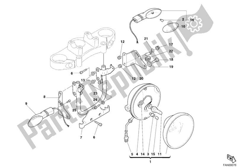 Toutes les pièces pour le Phare du Ducati Monster 800 2004