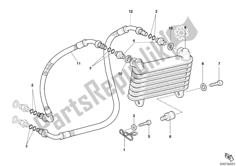 Todas las partes para Enfriador De Aceite de Ducati Monster 800 2004