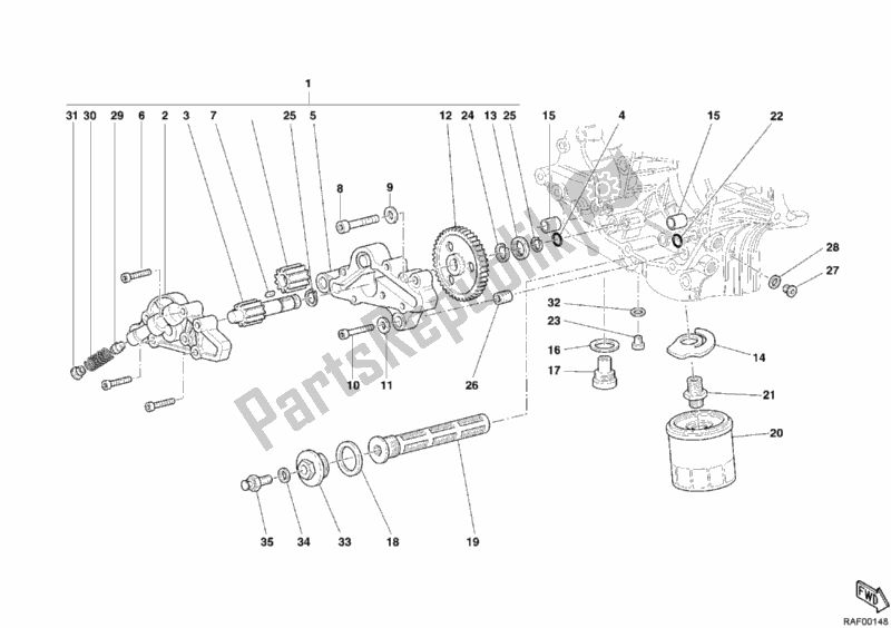 Todas las partes para Bomba De Aceite - Filtro de Ducati Monster 800 2004