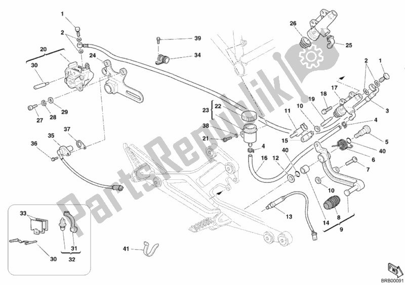Todas las partes para Sistema De Freno Trasero de Ducati Monster 800 2004