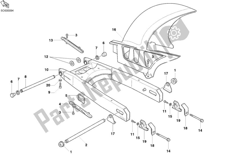 Todas las partes para Brazo Oscilante de Ducati Monster 800 2004