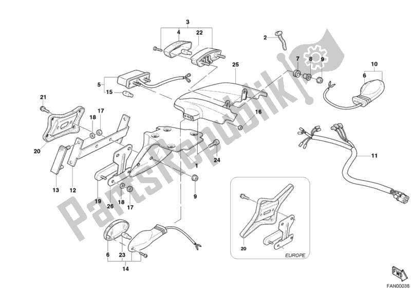 Todas las partes para Luz De La Cola de Ducati Monster 800 2004