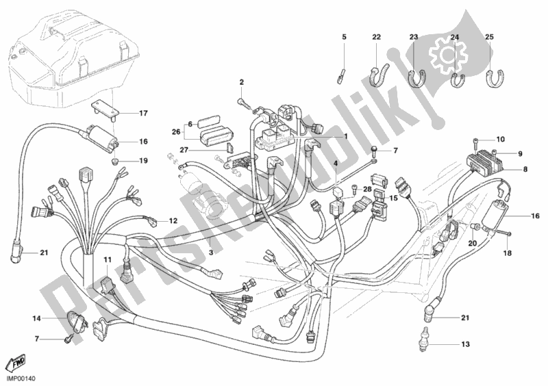 All parts for the Wiring Harness of the Ducati Monster 800 2004