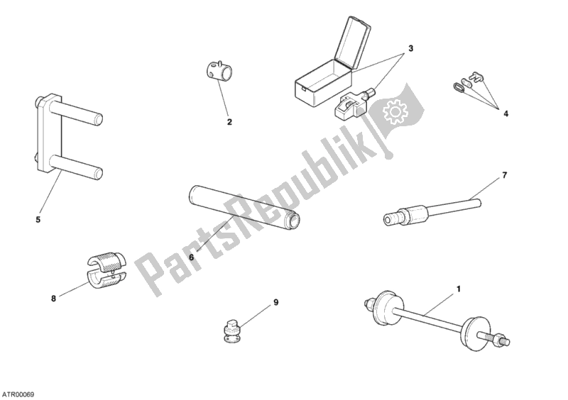Todas las partes para Taller De Herramientas De Servicio, Marco de Ducati Monster 800 2004