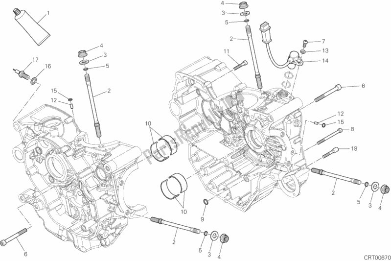 All parts for the 10a - Half-crankcases Pair of the Ducati Monster 821 2015