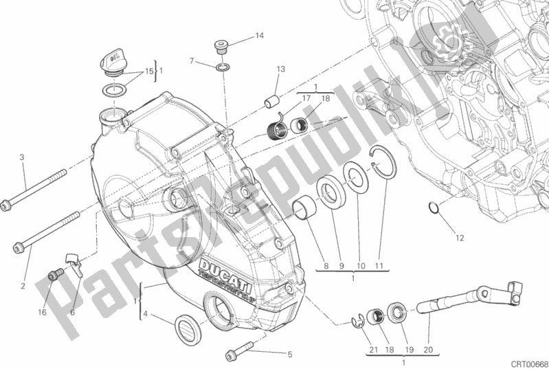 Toutes les pièces pour le Couvercle D'embrayage du Ducati Monster 821 2015