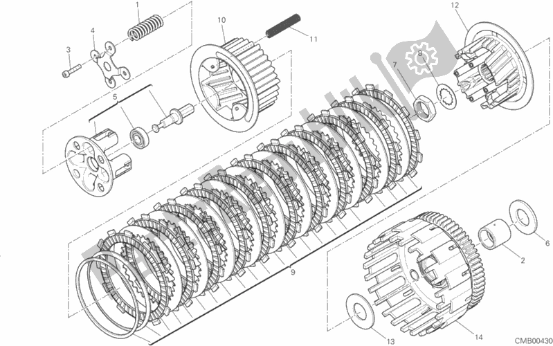 All parts for the Clutch of the Ducati Monster 821 2015