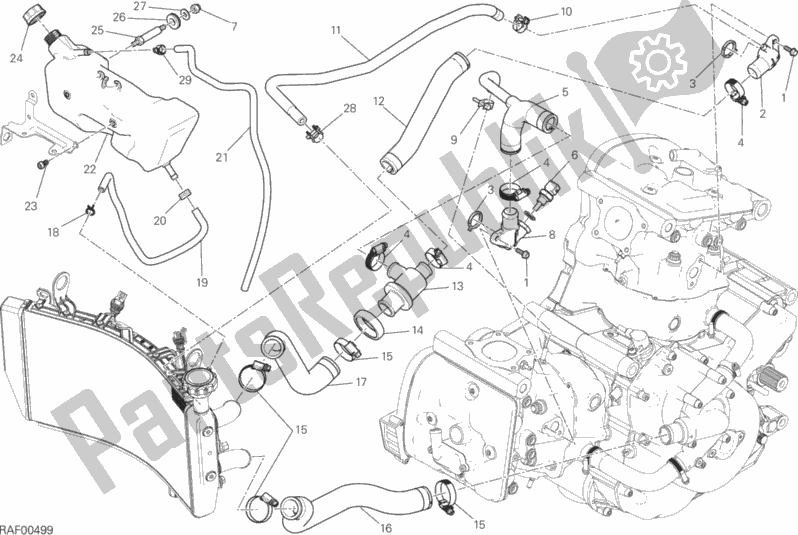Toutes les pièces pour le Système De Refroidissement du Ducati Monster 821 2015
