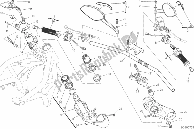 All parts for the Handlebar And Controls of the Ducati Monster 821 2015