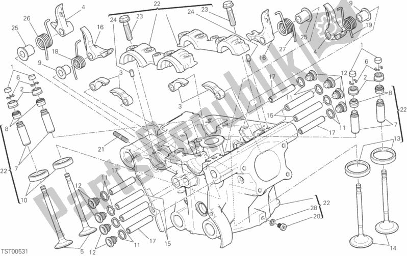 Todas las partes para Cabeza Vertical de Ducati Monster 821 2015