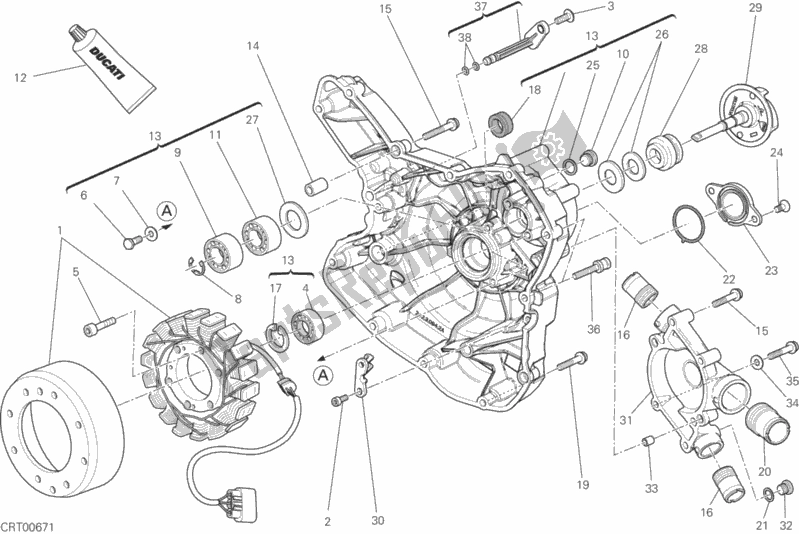 Tutte le parti per il Coperchio Crnkcse Pompa Acqua-altr-side del Ducati Monster 821 2015