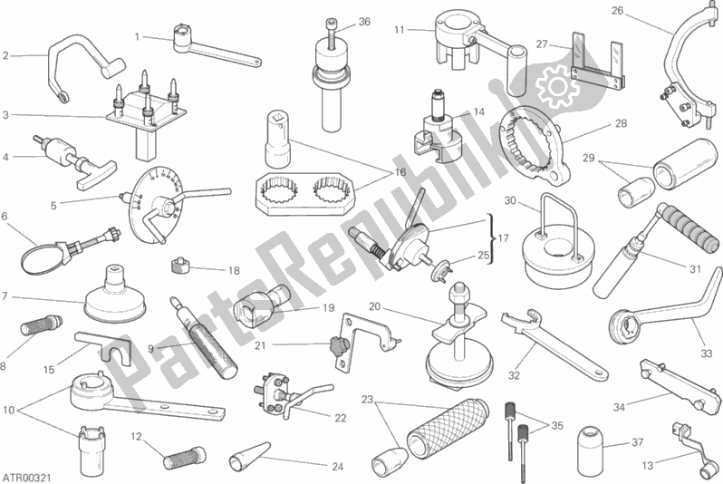 Todas las partes para Herramientas De Servicio De Taller, Motor de Ducati Monster 821 2015