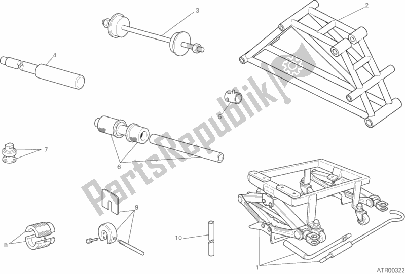 Tutte le parti per il Strumenti Di Servizio Di Officina, Telaio del Ducati Monster 821 2015