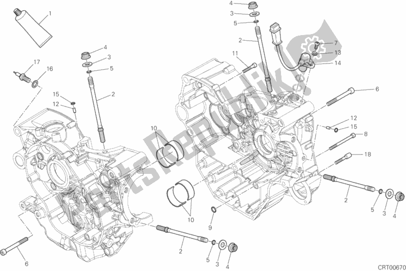 Alle onderdelen voor de 10a - Paar Halve Carters van de Ducati Monster 821 2016