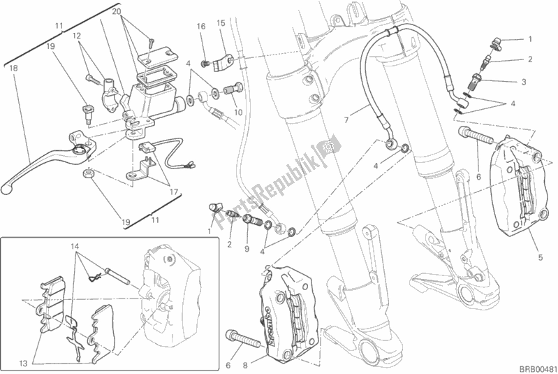 Todas las partes para Sistema De Freno Delantero de Ducati Monster 821 2016