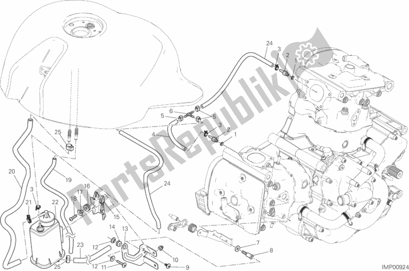 Alle onderdelen voor de Heteluchtpijpje van de Ducati Monster 821 2016