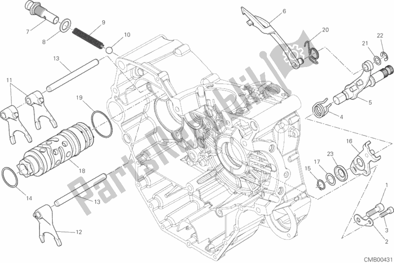 Alle onderdelen voor de Schakelnok - Vork van de Ducati Monster 821 2016