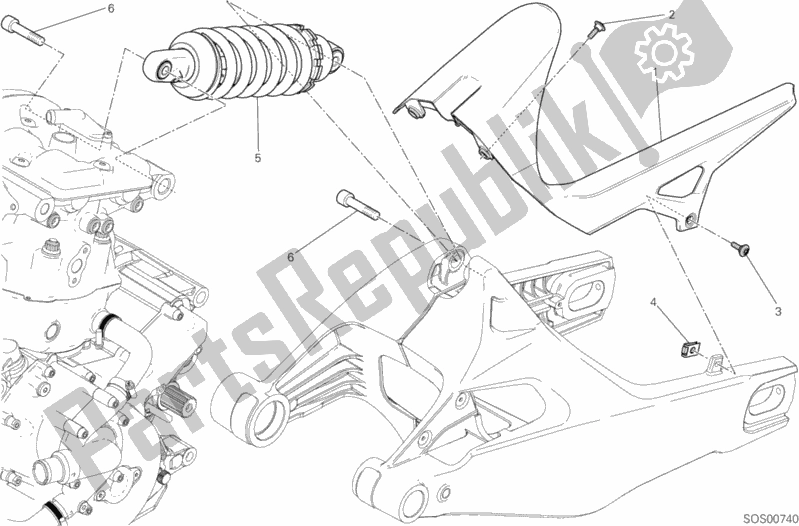 Toutes les pièces pour le Sospensione Posteriore du Ducati Monster 821 2016