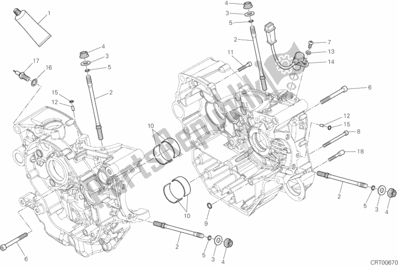 All parts for the 10a - Half-crankcases Pair of the Ducati Monster 821 2017