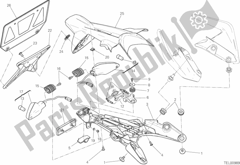 Todas las partes para 28b - Soporte De Placa de Ducati Monster 821 2017