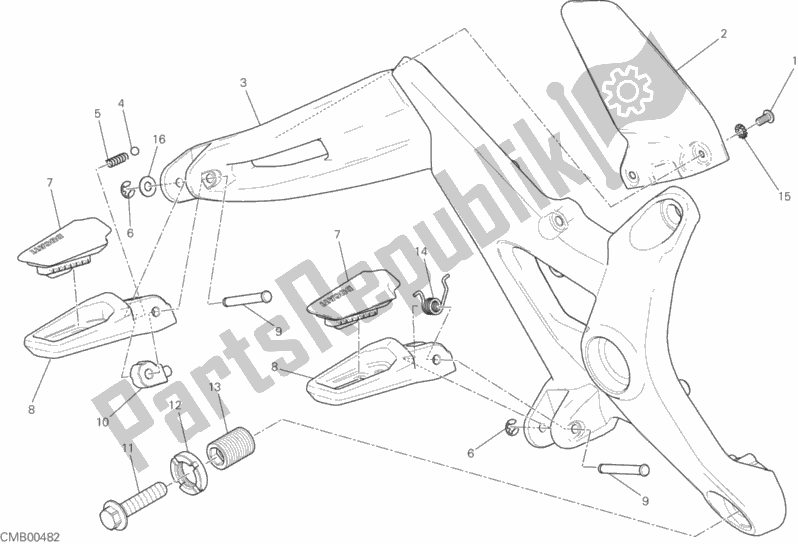 Todas las partes para Reposapiés, Derecha de Ducati Monster 821 2017