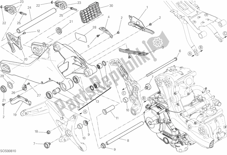 Todas las partes para Forcellone Posteriore de Ducati Monster 821 2017