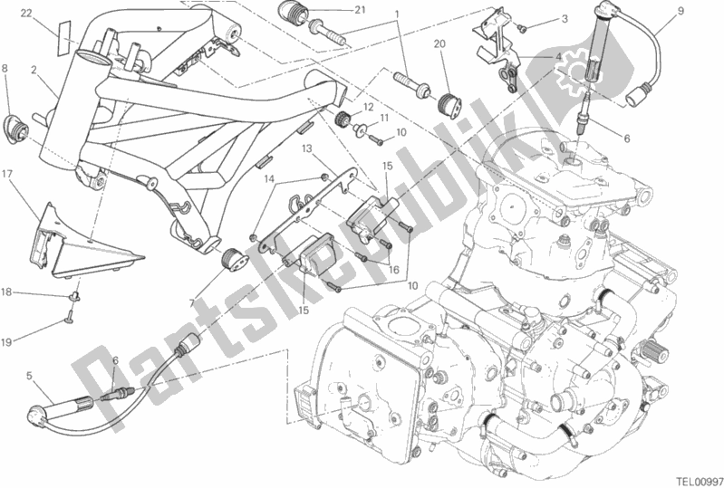 Alle onderdelen voor de Kader van de Ducati Monster 821 2017