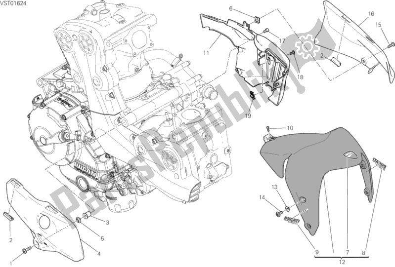 Alle onderdelen voor de Halve Kuip van de Ducati Monster 821 2017