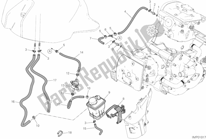 Todas las partes para Bote De Tubería De Aire Caliente de Ducati Monster 821 2017