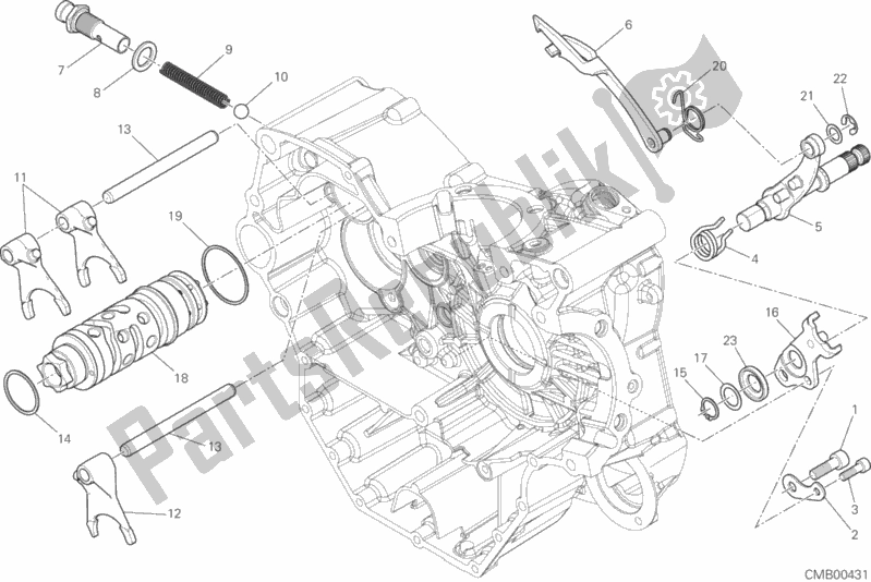 All parts for the Shift Cam - Fork of the Ducati Monster 821 2017
