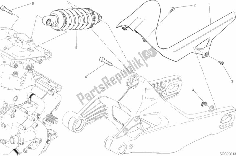 Alle onderdelen voor de Sospensione Posteriore van de Ducati Monster 821 2017