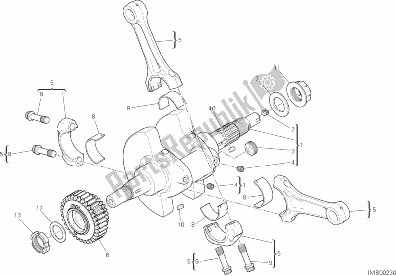 Alle onderdelen voor de Drijfstangen van de Ducati Monster 821 2018