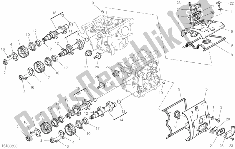 Alle onderdelen voor de Cilinderkop: Timing Systeem van de Ducati Monster 821 2018