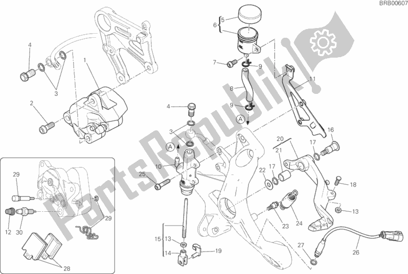 Todas las partes para Sistema De Freno Trasero de Ducati Monster 821 2018