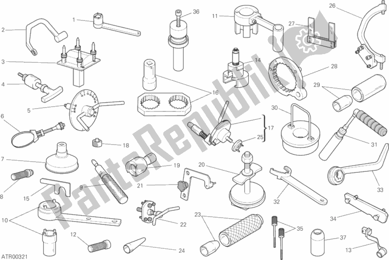 Todas las partes para Herramientas De Servicio De Taller, Motor de Ducati Monster 821 2018