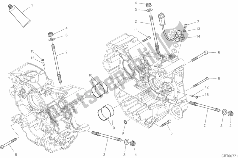 All parts for the 10a - Half-crankcases Pair of the Ducati Monster 821 2019