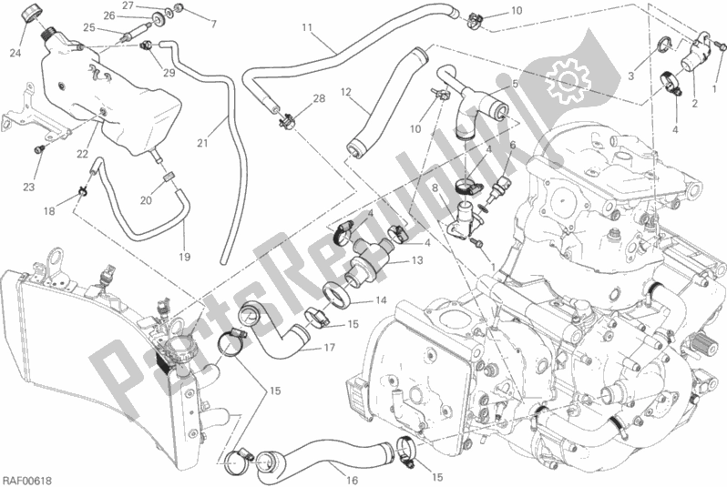 Alle onderdelen voor de Koelsysteem van de Ducati Monster 821 2019