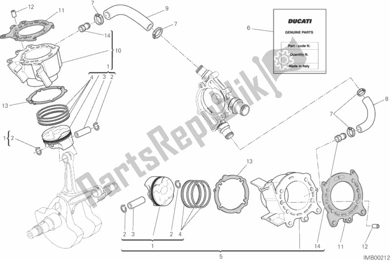 All parts for the Cylinders - Pistons of the Ducati Monster 821 2019