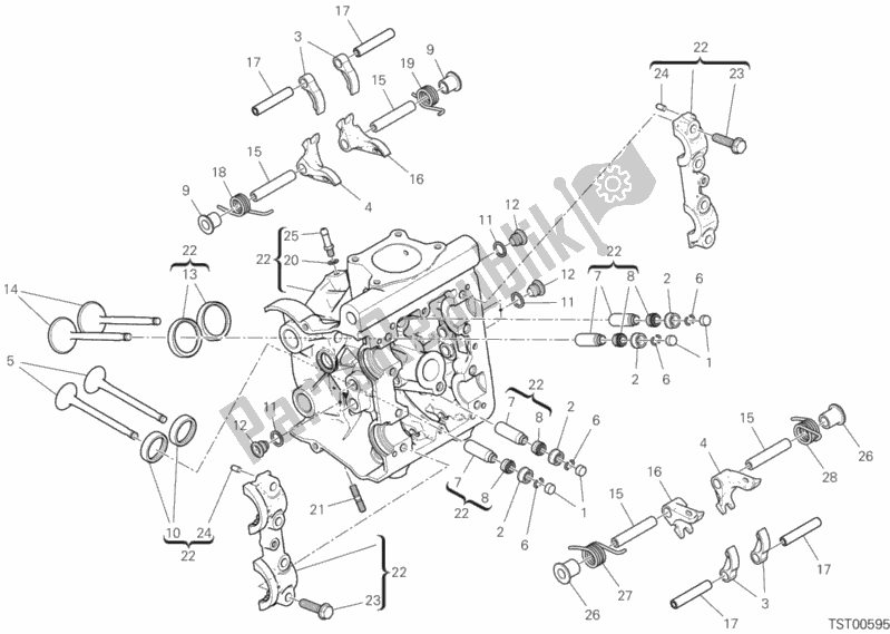 All parts for the Horizontal Head of the Ducati Monster 821 2019