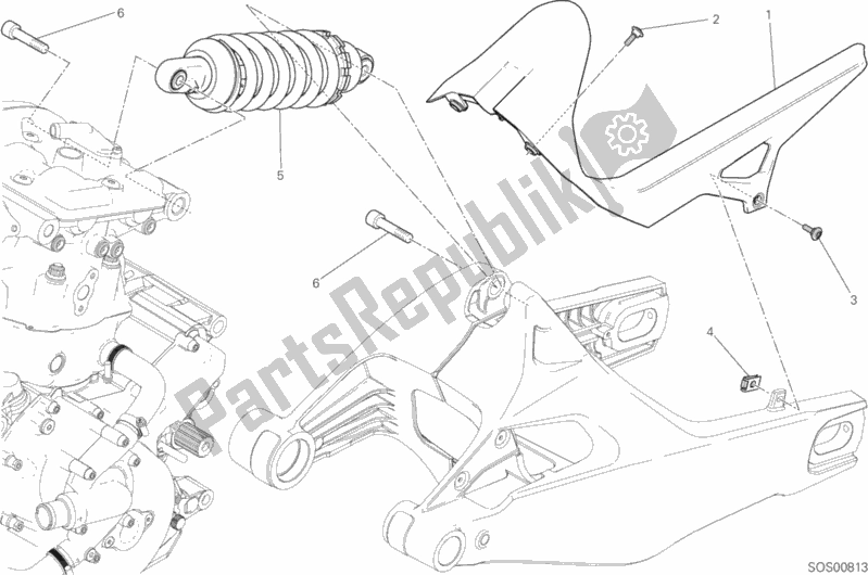 Alle onderdelen voor de Sospensione Posteriore van de Ducati Monster 821 2019