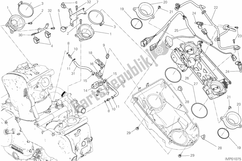 Alle onderdelen voor de Gasklephuis van de Ducati Monster 821 2019