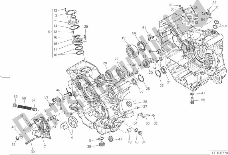 All parts for the 010 - Half-crankcases Pair of the Ducati Monster 821 2020 All parts for the 010 - Half-crankcases Pair of the Ducati Monster 821 2020