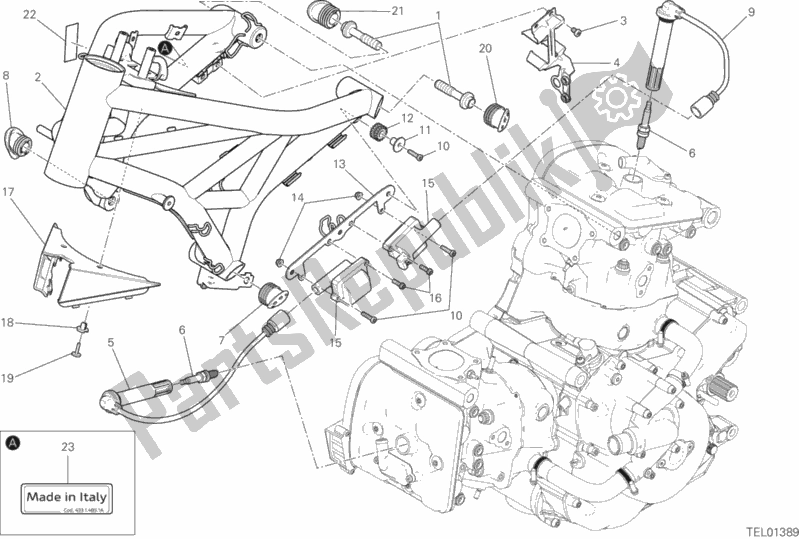 Tutte le parti per il 022 - Cornice del Ducati Monster 821 2020
