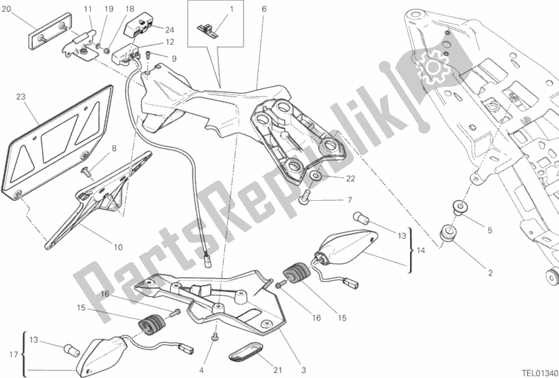 Toutes les pièces pour le 28b - Support De Plaque du Ducati Monster 821 2020