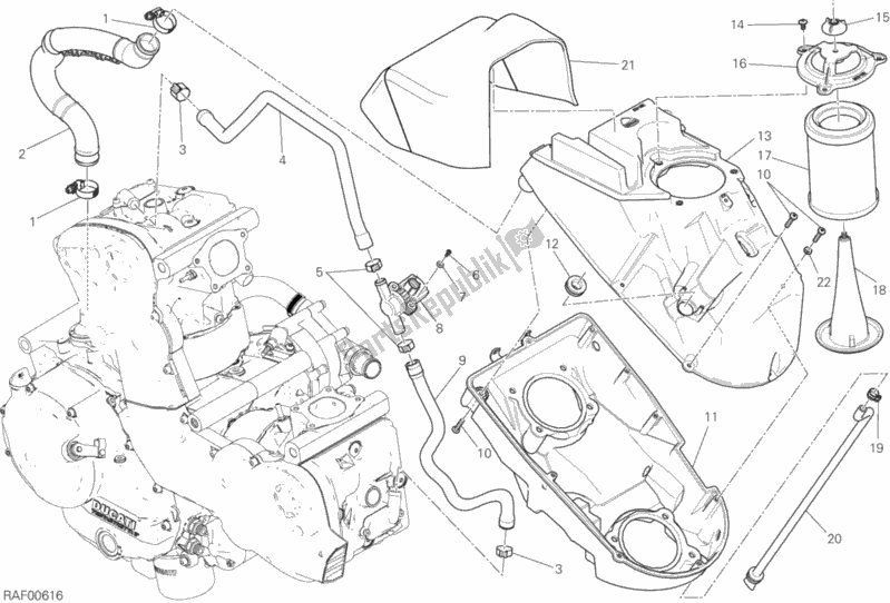 Todas las partes para Toma De Aire - Respiradero De Aceite de Ducati Monster 821 2020