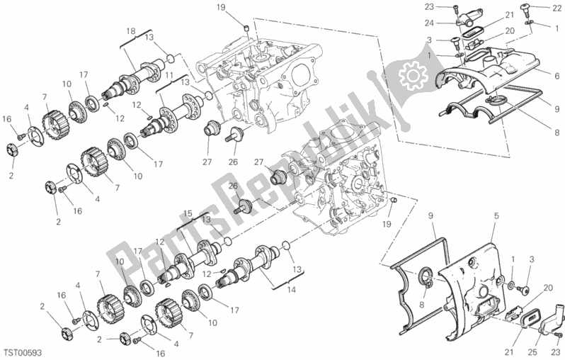 Alle onderdelen voor de Cilinderkop: Timing Systeem van de Ducati Monster 821 2020