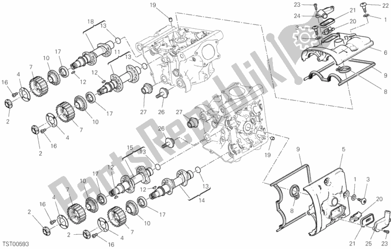 All parts for the Cylinder Head : Timing System of the Ducati Monster 821 2020