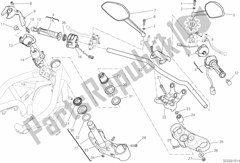 Wszystkie części do Kierownica I Elementy Steruj? Ce Ducati Monster 821 2020