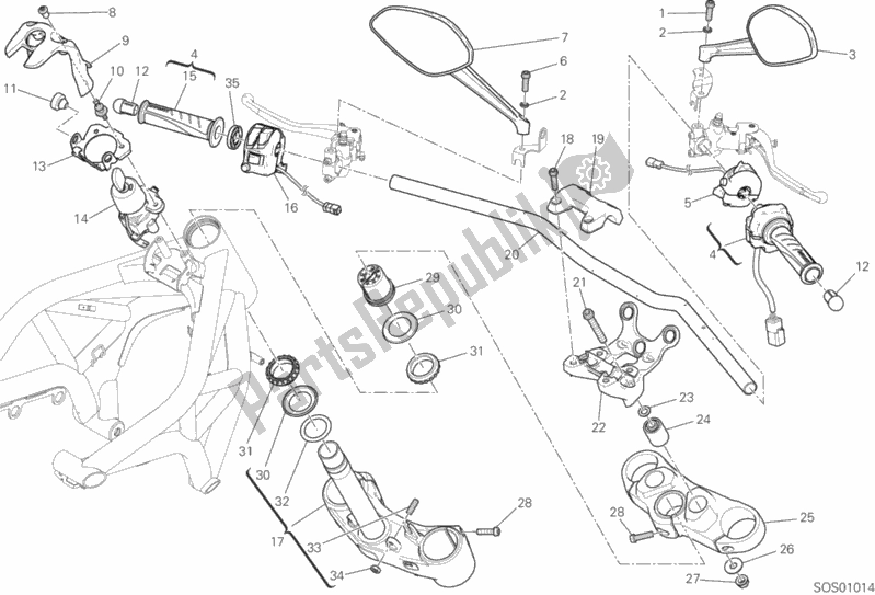 All parts for the Handlebar And Controls of the Ducati Monster 821 2020